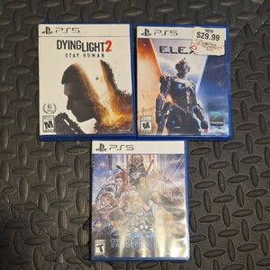 PS5 Game Bundle - Dying Light 2, Elex II, The Divine Force - Blue Cases